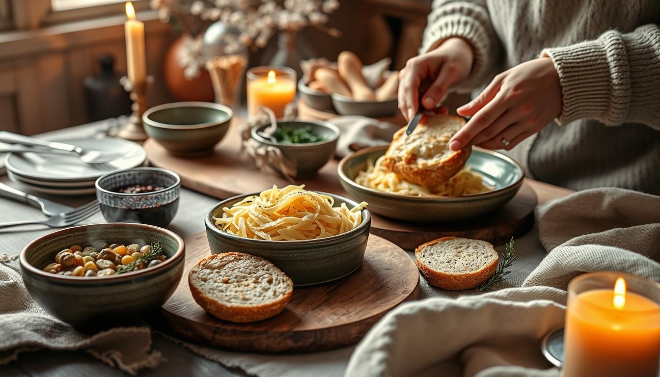 Ingredients prepared for a simple home dinner