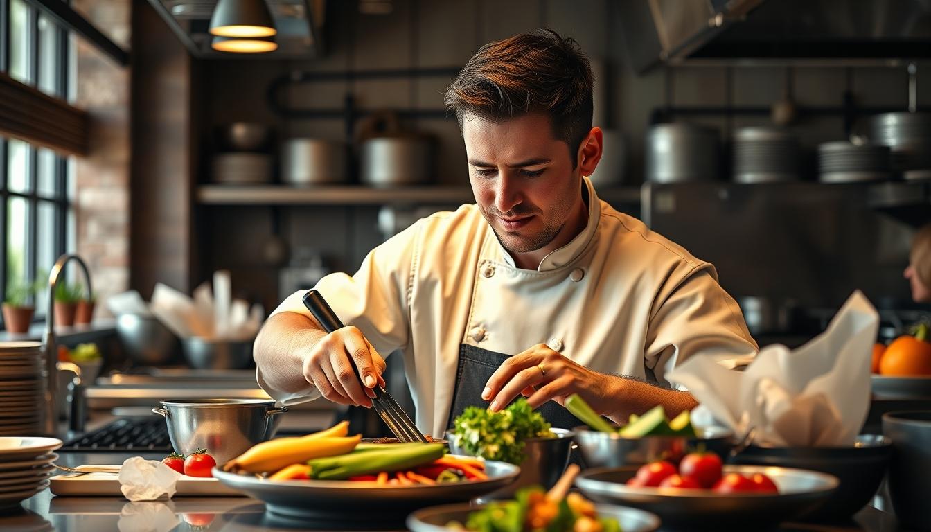 Balanced healthy meal prepared in a home kitchen
